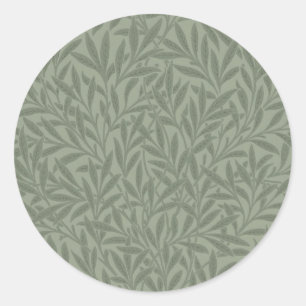 William Morris Willow Flower Classic Classic Round Sticker