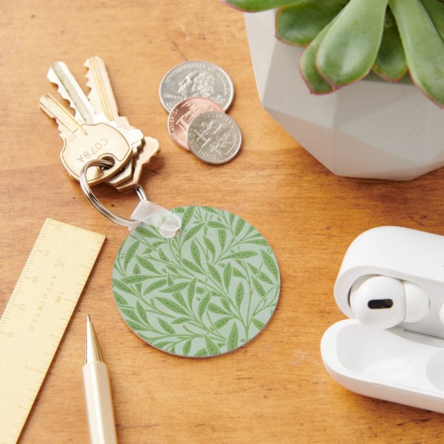 William Morris Willow Flower Classic Green Key Ring (Desk)