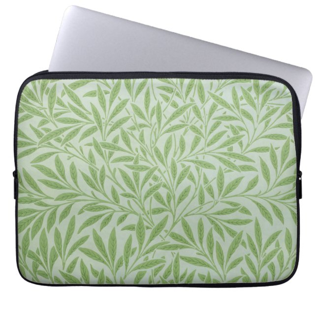 William Morris Willow Flower Classic Green Laptop Sleeve (Front)