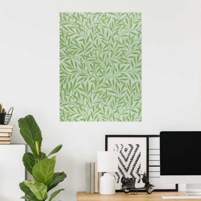 William Morris Willow Flower Classic Green Poster (Home Office)