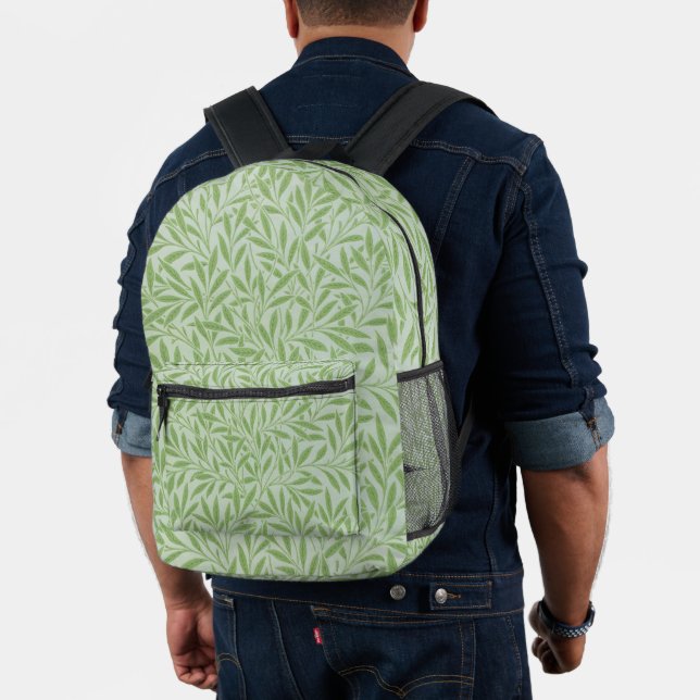 William Morris Willow Flower Classic Green Printed Backpack (Insitu (Model))