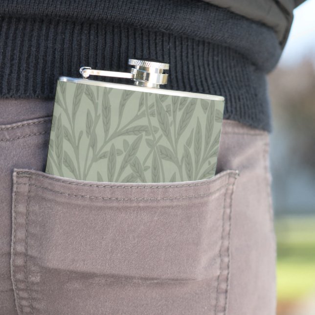 William Morris Willow Flower Classic Hip Flask (In Situ)