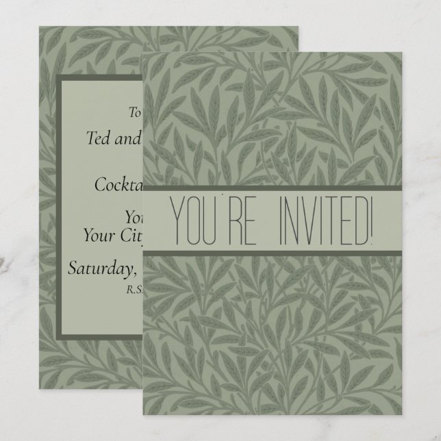 William Morris Willow Flower Classic Invitation (Front/Back)