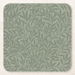 William Morris Willow Flower Classic Square Paper Coaster