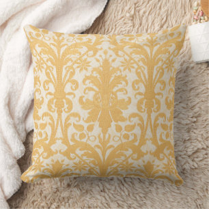 William Morris Willow & Gold Damask Luxury Cushion