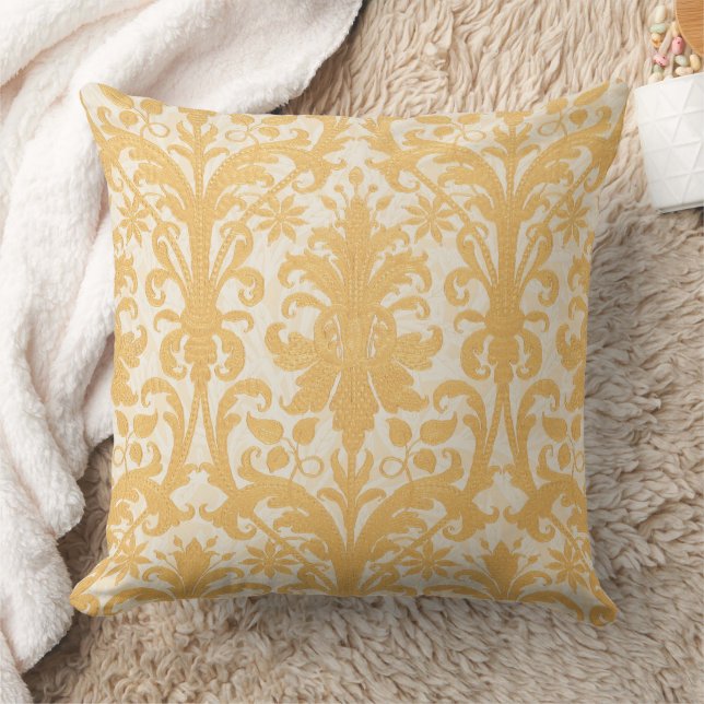 William Morris Willow & Gold Damask Luxury Cushion (Blanket)