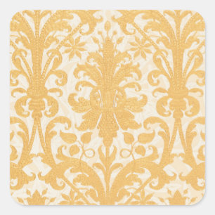 William Morris Willow & Gold Damask Luxury Square Sticker