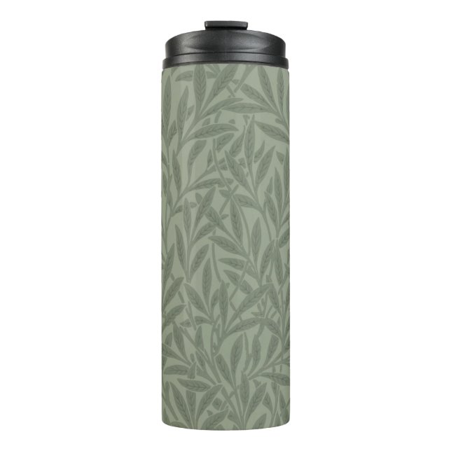 William Morris Willow Pattern Antique Sage Green Thermal Tumbler (Front)