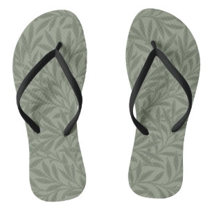 William Morris Willow Pattern Antique Sage Green Thongs