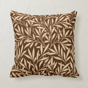 William Morris Willow Pattern, Brown and Beige Cushion