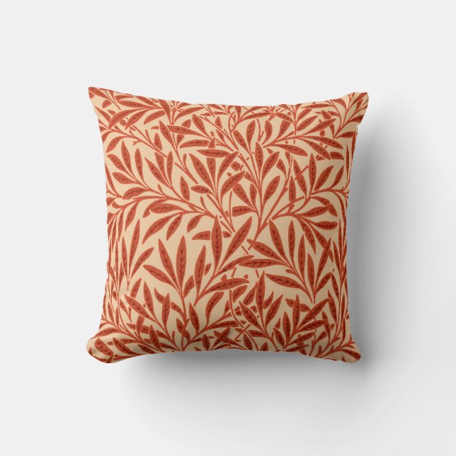 William Morris Willow Pattern, Mandarin Orange Cushion (Front)