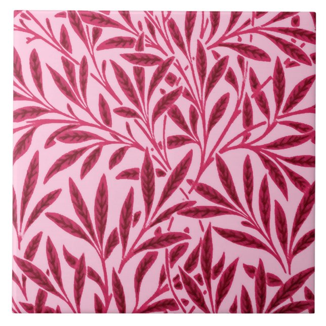 William Morris Willow Pattern, Mandarin Orange Tile (Front)