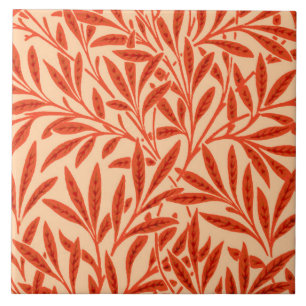 William Morris Willow Pattern, Mandarin Orange Tile