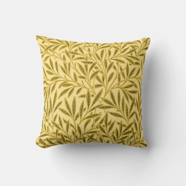 William Morris Willow Pattern, Mustard Yellow Cushion (Front)