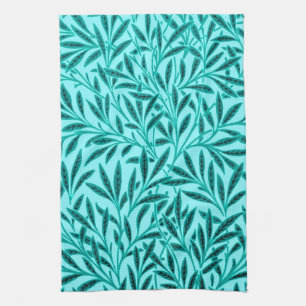 William Morris Willow Pattern, Turquoise & Aqua Tea Towel