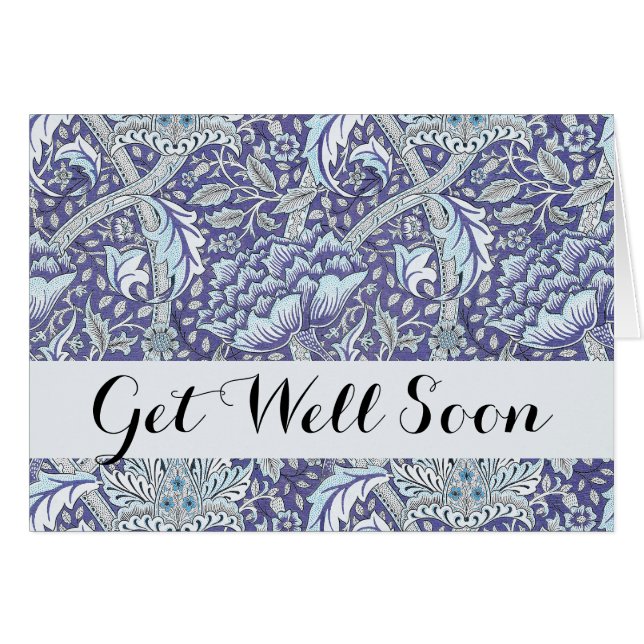 William Morris Windrush blue floral flowers (Front Horizontal)