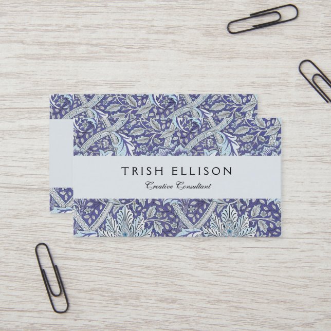 William Morris Windrush blue floral flowers Business Card (Front/Back In Situ)