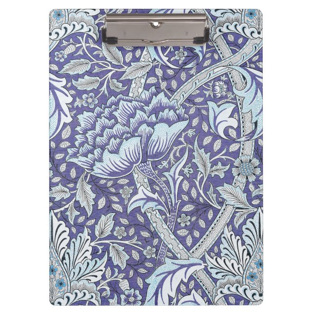 William Morris Windrush blue floral flowers Clipboard (Front)