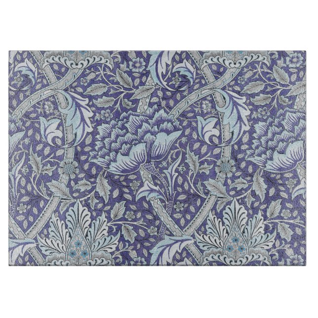 William Morris Windrush blue floral flowers Cutting Board (Front)