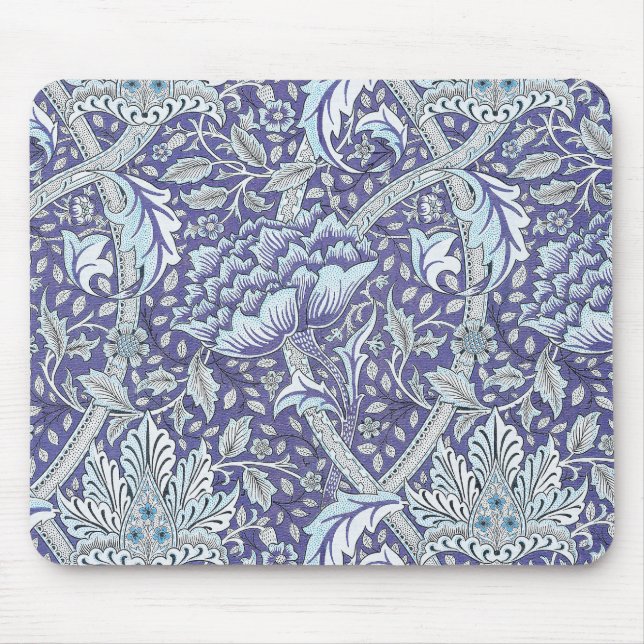 William Morris Windrush blue floral flowers Mouse Pad (Front)