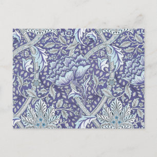 William Morris Windrush blue floral flowers Postcard