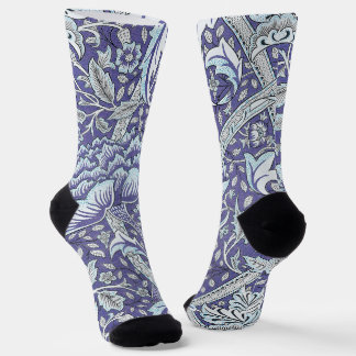 William Morris Windrush blue floral flowers Socks