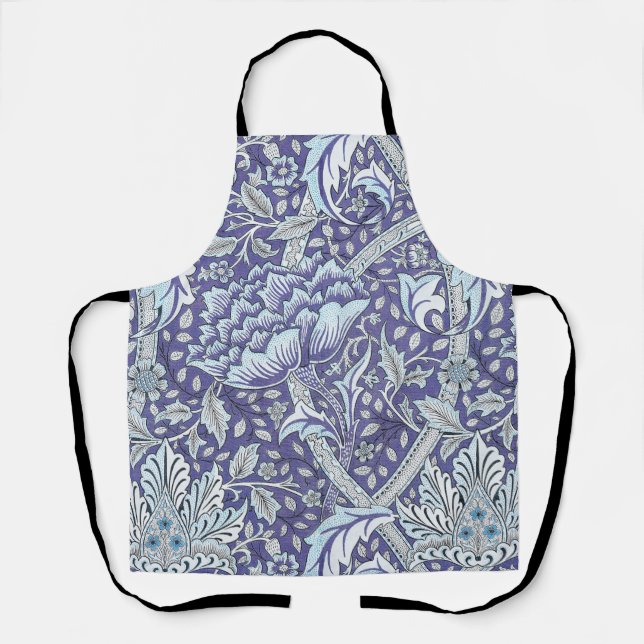 William Morris Windrush Blue Pattern Floral Apron (Front)