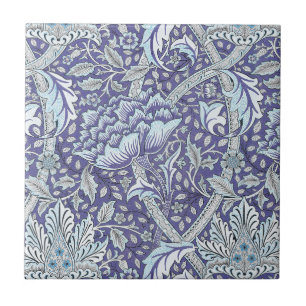 William Morris Windrush Blue Pattern Floral Ceramic Tile
