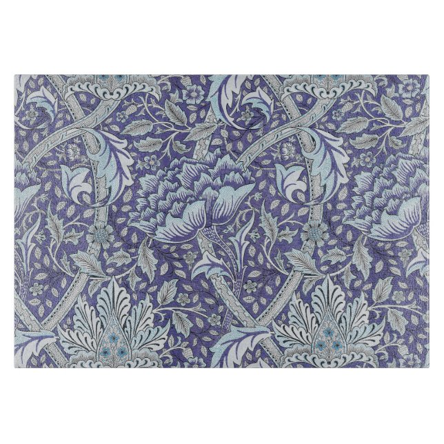William Morris Windrush Blue Pattern Floral Cutting Board (Front)