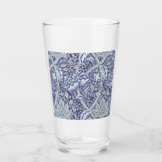 William Morris Windrush Blue Pattern Floral Glass (Front)