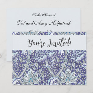 William Morris Windrush Blue Pattern Floral Invitation
