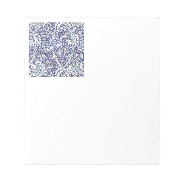 William Morris Windrush Blue Pattern Floral Notepad (Front)