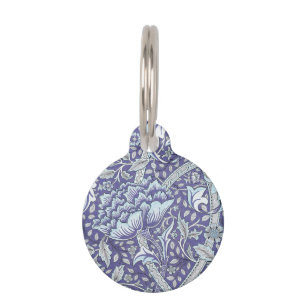 William Morris Windrush Blue Pattern Floral Pet Tag