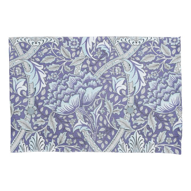 William Morris Windrush Blue Pattern Floral Pillowcase (Front)