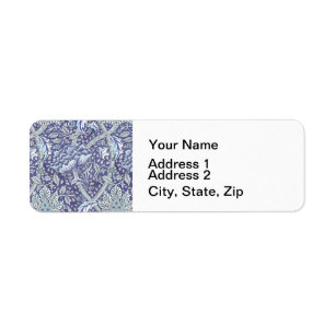William Morris Windrush Blue Pattern Floral Return Address Label