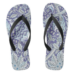 William Morris Windrush Blue Pattern Floral Thongs