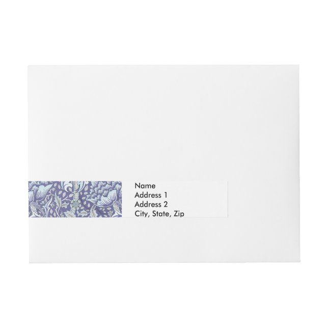William Morris Windrush Blue Pattern Floral Wraparound Address Label (Front)