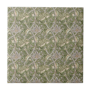 William * Morris Windrush Botantical Taupe Green Ceramic Tile