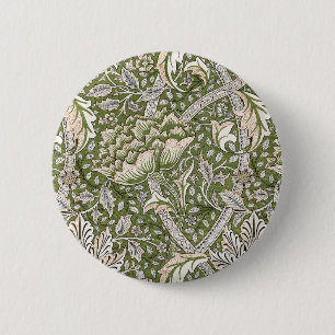 william morris windrush floral flowers classic 6 cm round badge