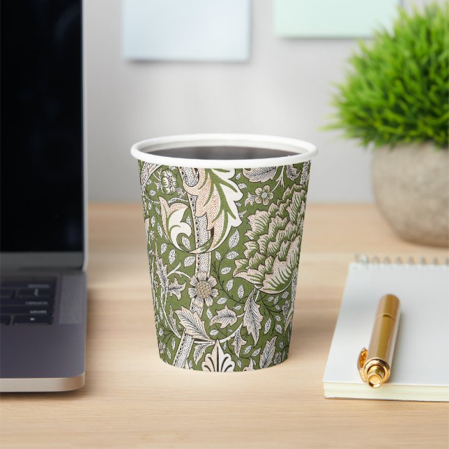 William Morris Windrush floral flowers classic Paper Cups (Insitu)