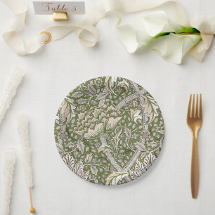 william morris windrush floral flowers classic paper plate