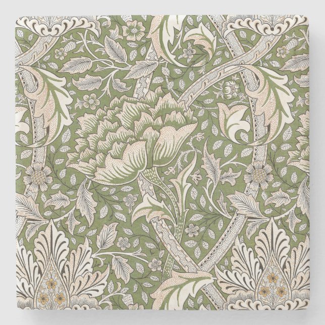 William Morris Windrush floral flowers classic Stone Coaster (Front)