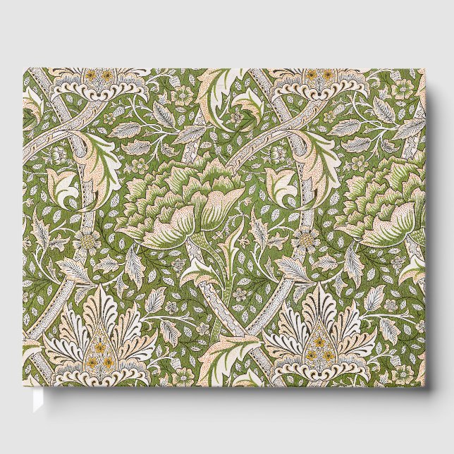 William Morris Windrush Floral Pattern Classic Guest Book (Front)