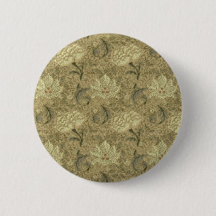 William Morris Windrush Floral Pattern: Vintage 6 Cm Round Badge