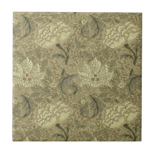 William Morris Windrush Floral Pattern: Vintage Ceramic Tile