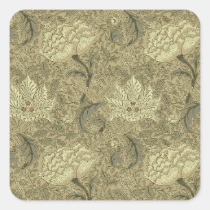 William Morris Windrush Floral Pattern: Vintage Square Sticker