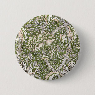 : William Morris Windrush Green Pattern: Vintage 6 Cm Round Badge