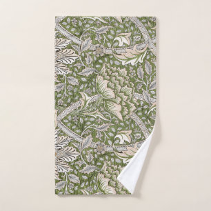: William Morris Windrush Green Pattern: Vintage Bath Towel Set