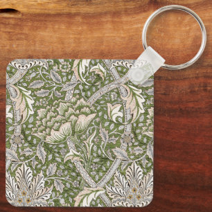 : William Morris Windrush Green Pattern: Vintage Key Ring
