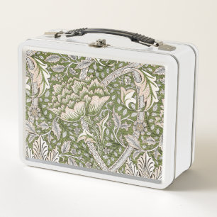 : William Morris Windrush Green Pattern: Vintage Metal Lunch Box